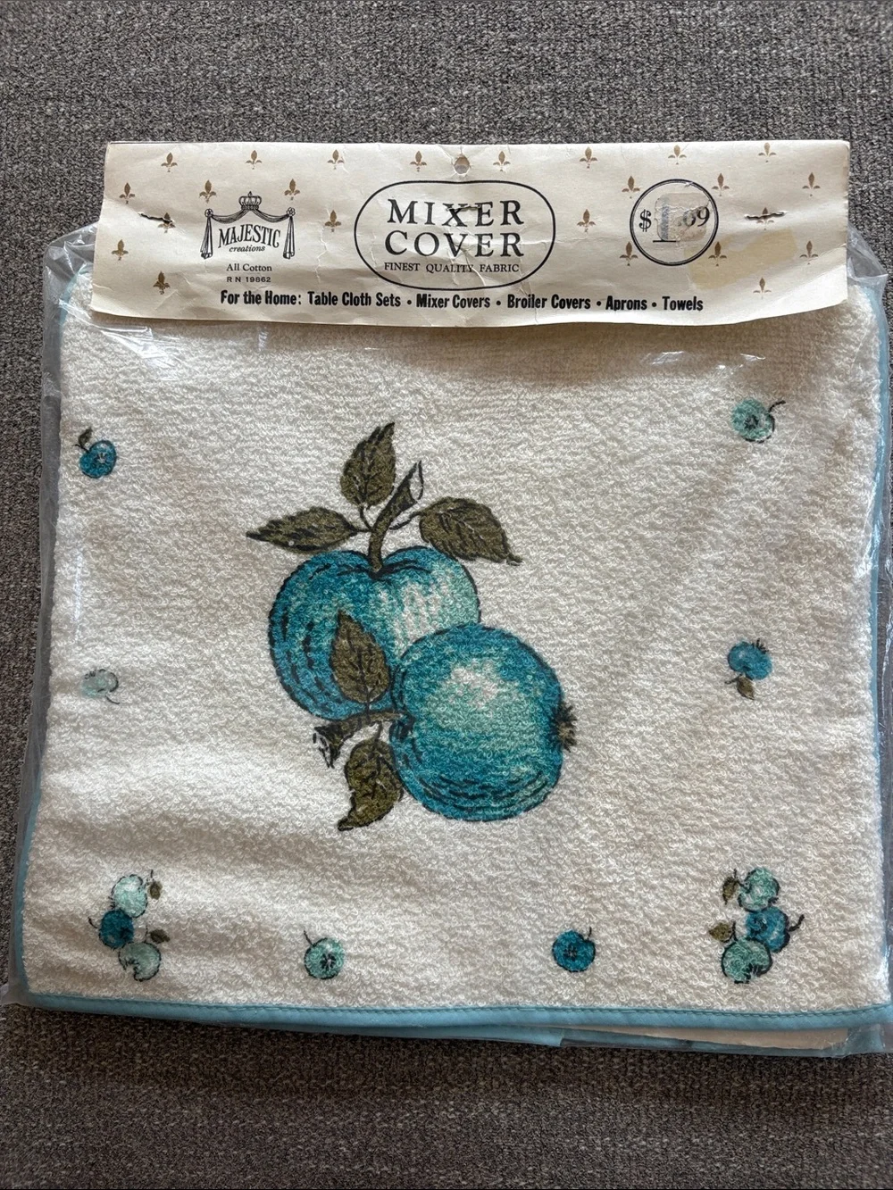 Majestic Creations Mid Century Vintage Terry Cloth Apple Mixer Toaster Covers